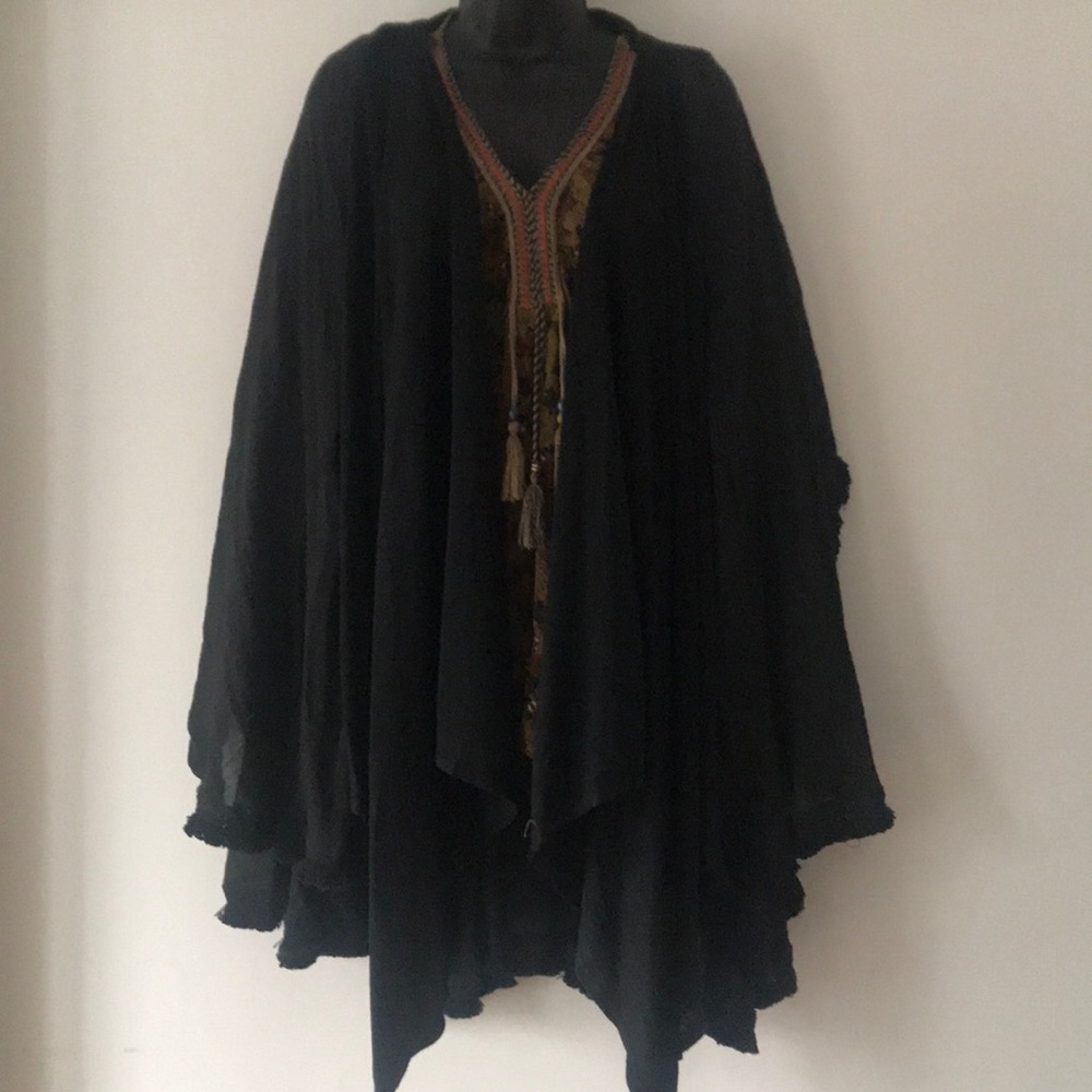 NWT Black Drape Waterfall Open Front Cardigan.
